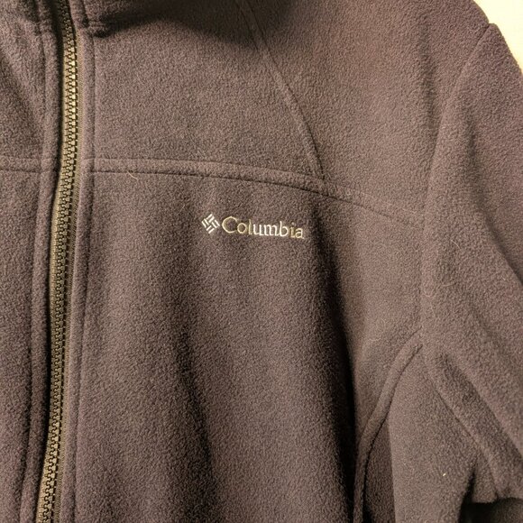 Columbia Full Zip Fleece Jacket XL Black Outdoor Hiking Pockets Soft - Picture 5 of 11